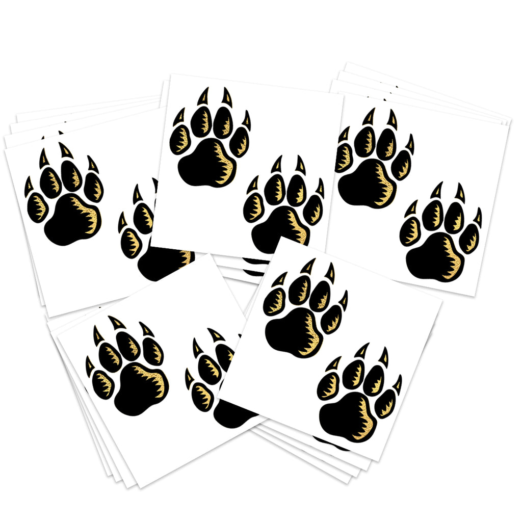 Gold & Black Wolf Paw Prints (20-Pack)