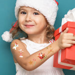 Christmas Holiday Temporary Tattoos / Santa - Reindeer - Elves - Nutcracker - Candy Canes & More / Pack of 36 / Stocking Stuffer