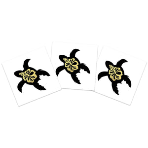 Black and Gold Flower Turtle (3-Pack)