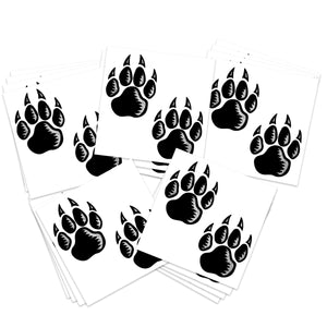 Silver & Black Wolf Paw Prints (20-Pack)