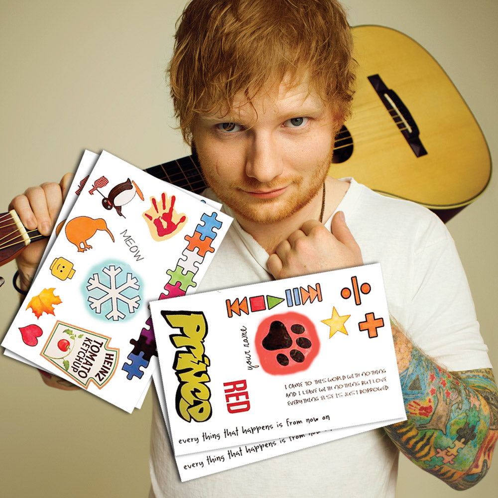Ed Sheeran Temporary Tattoos