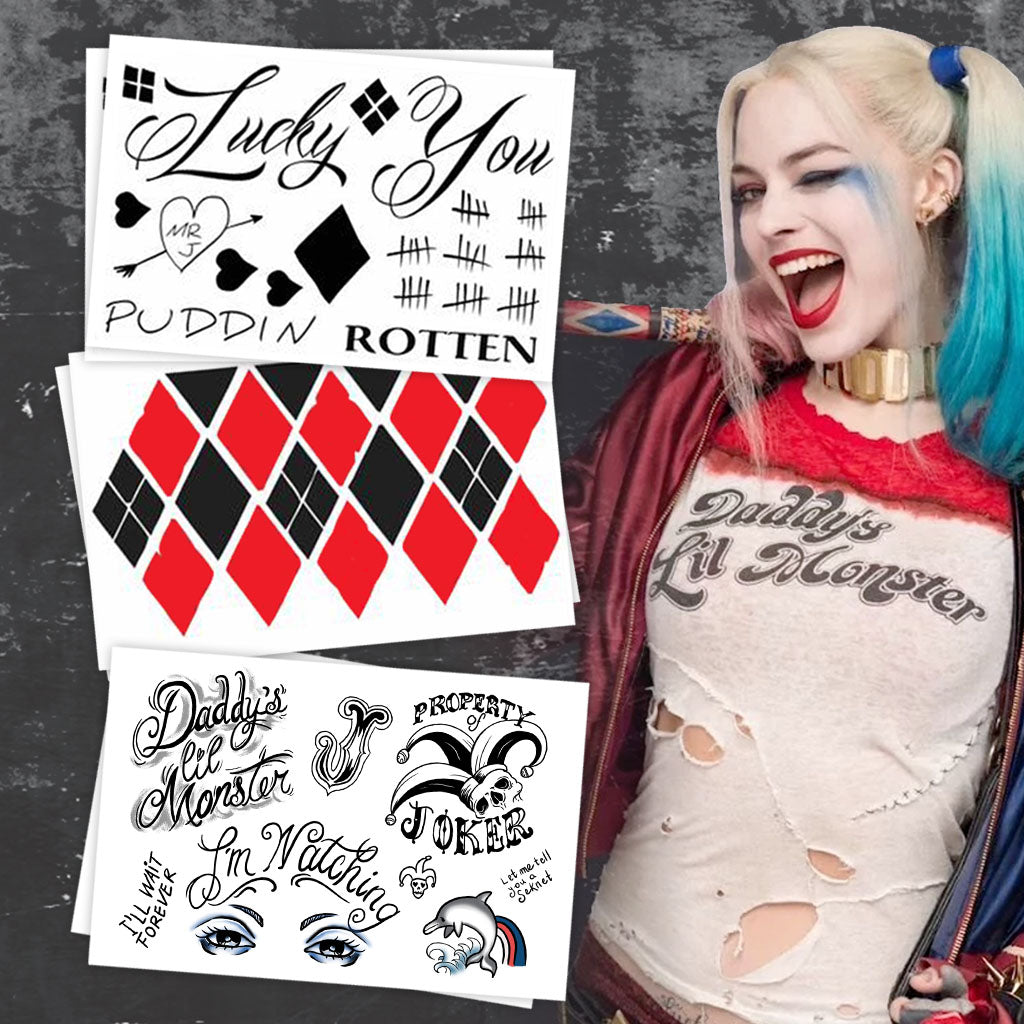 Harley Quinn Temporary Tattoos
