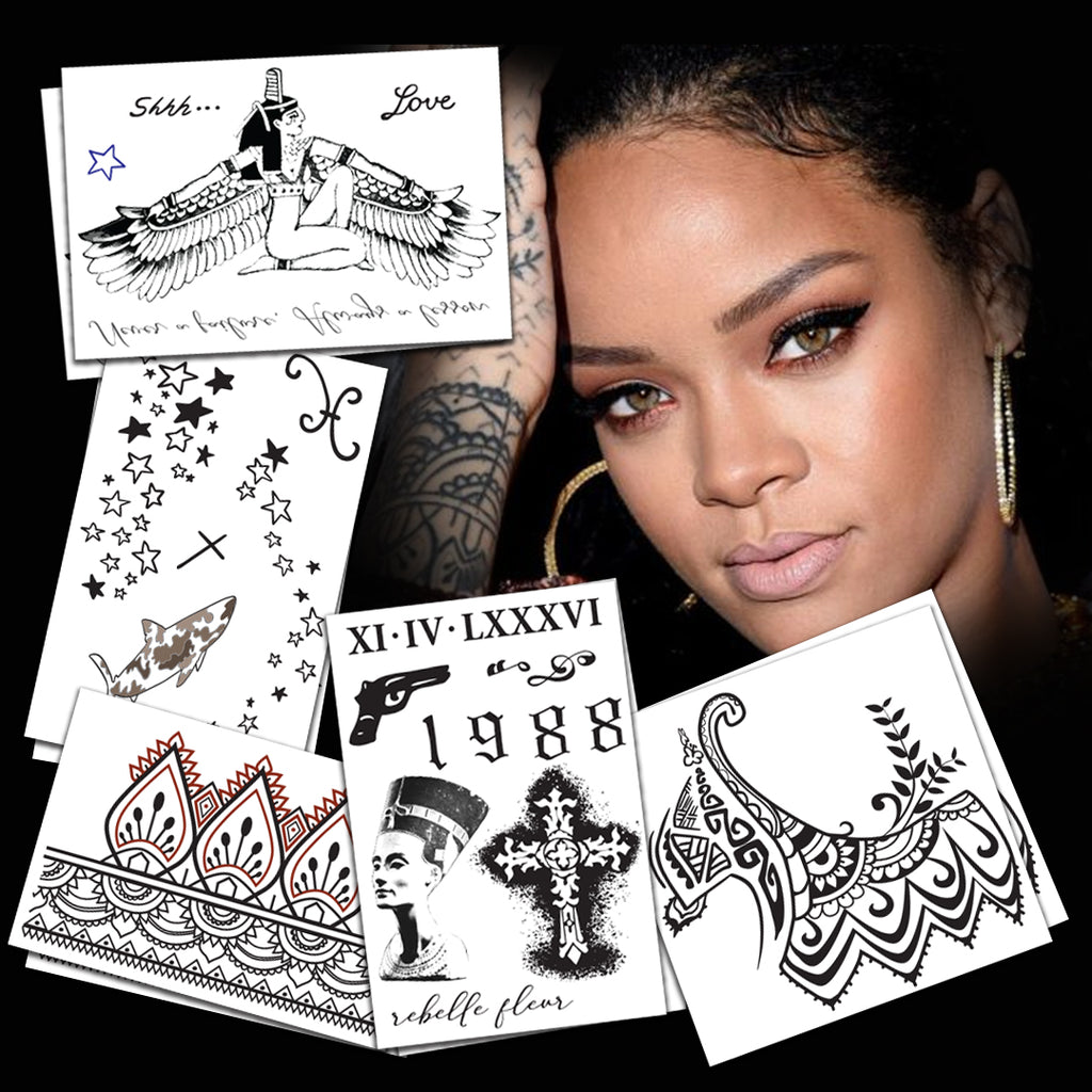 Rihanna Temporary Tattoos Set of Two