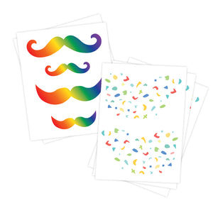 Pride Mustache and Freckles Temporary Tattoos
