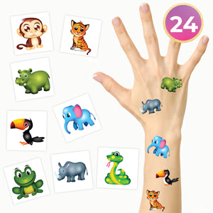 Kids Jungle Animals Temporary Tattoos