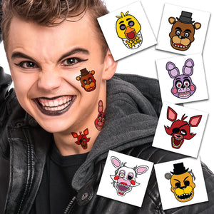 Five Nights at Freddy's Temporary Tattoos | Freddy Fazbear - Bonnie - Chica - Foxy - Mangle | Pack of 18 | Party Supplies | Skin Safe | MADE IN THE USA| Removable
